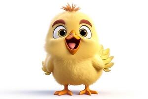 AI generated cute animated chicken baby Generative AI photo
