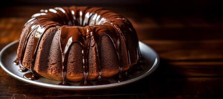AI generated chocolate cake with chocolate cream Generative AI photo