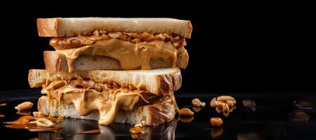 AI generated Peanut butter sandwich Generative AI photo