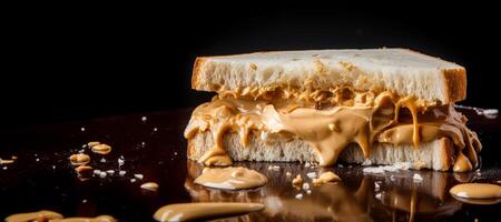 AI generated Peanut butter sandwich Generative AI photo