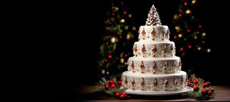 AI generated Christmas Tiered Cake Generative AI photo