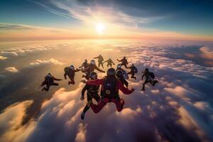 ai generado grupo cielo buceo generativo ai foto