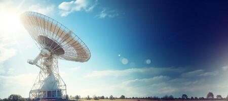 AI generated radio telescope pointing to the sky Generative AI photo