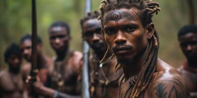 ai generado hombre en africano tribu generativo ai foto