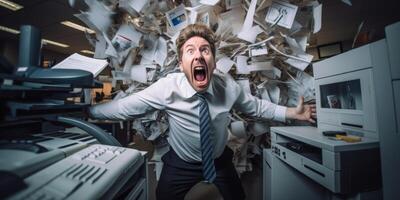 AI generated office worker hysteria Generative AI photo