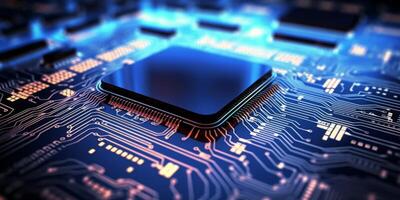 AI generated motherboard and processor Generative AI photo