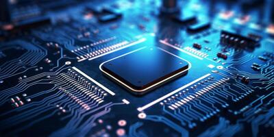 AI generated motherboard and processor Generative AI photo