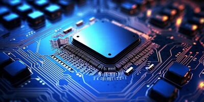 AI generated motherboard and processor Generative AI photo
