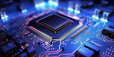 AI generated motherboard and processor Generative AI photo
