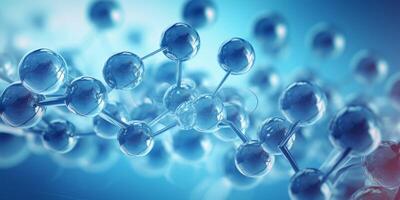 AI generated blue water molecule Generative AI photo
