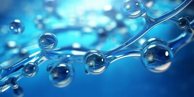 AI generated blue water molecule Generative AI photo