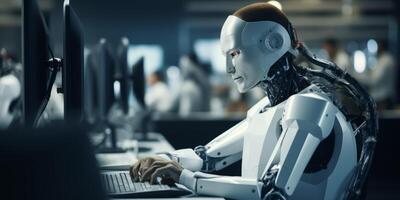 AI generated Automated robot operation Generative AI photo
