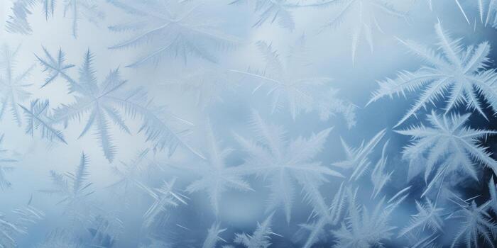AI generated ice pattern of winter window abstraction Generative AI photo