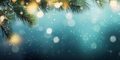 AI generated Christmas background with fir branch Generative AI photo