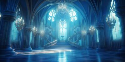 AI generated fantastic castle interior royal palace Generative AI photo