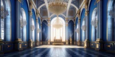 AI generated fantastic castle interior royal palace Generative AI photo