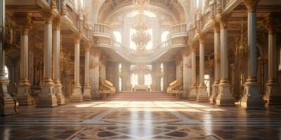 AI generated fantastic castle interior royal palace Generative AI photo