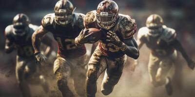 AI generated American football players in the game Generative AI photo