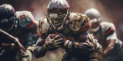 AI generated American football players in the game Generative AI photo