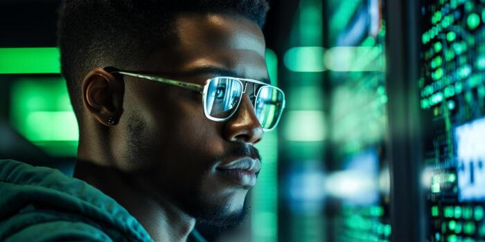 ai generado programador escribe código desarrollador generativo ai foto