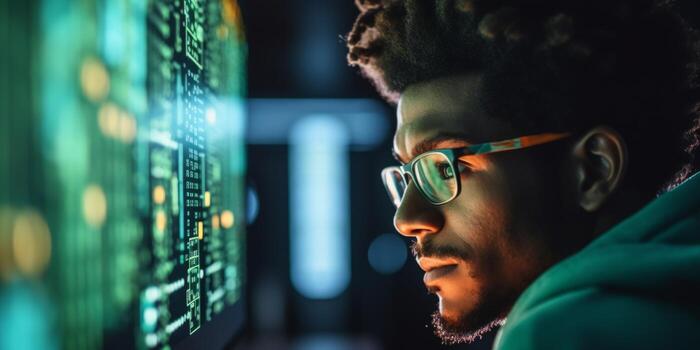 ai generado programador escribe código desarrollador generativo ai foto