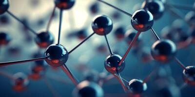 AI generated molecule atom background Generative AI photo