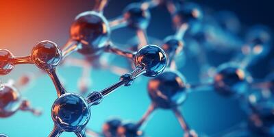 AI generated molecule atom background Generative AI photo