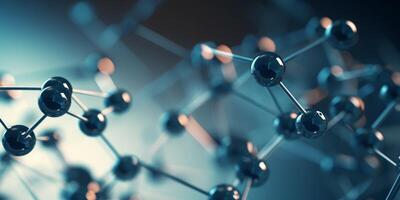 AI generated molecule atom background Generative AI photo