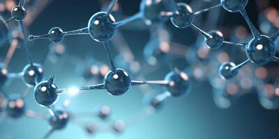 AI generated molecule atom background Generative AI photo