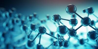 AI generated molecule atom background Generative AI photo