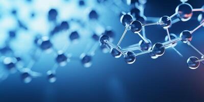 AI generated molecule atom background Generative AI photo