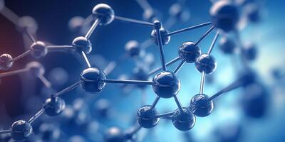 AI generated molecule atom background Generative AI photo