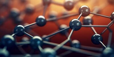 AI generated molecule atom background Generative AI photo