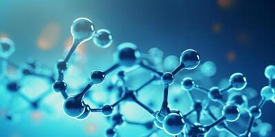 AI generated molecule atom background Generative AI photo