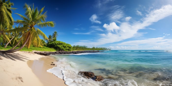 AI generated palm tree on the beach Generative AI photo