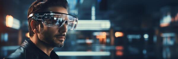 AI generated VR augmented reality glasses Generative AI photo