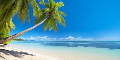 ai generado palma árbol en el playa generativo ai foto