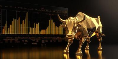 AI generated bull market charts exchange Generative AI photo