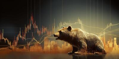 AI generated bear market charts exchange Generative AI photo