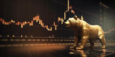 AI generated bear market charts exchange Generative AI photo