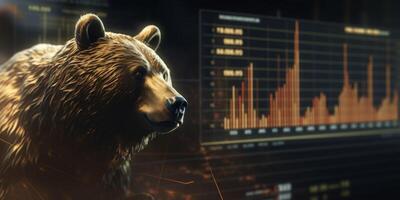 AI generated bear market charts exchange Generative AI photo