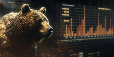 AI generated bear market charts exchange Generative AI photo