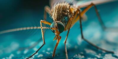 AI generated mosquito close up macro Generative AI photo
