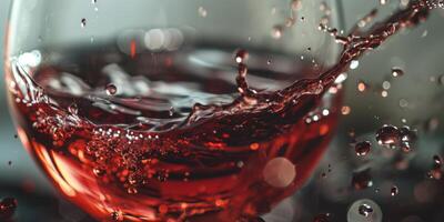 AI generated splashes of wine in a glass Generative AI photo
