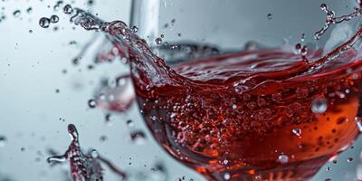 AI generated splashes of wine in a glass Generative AI photo