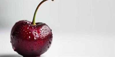 AI generated ripe cherry on white background Generative AI photo