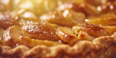 AI generated apple pie close-up Generative AI photo