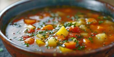 ai generado delicioso vegetal sopa generativo ai foto