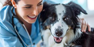 ai generado perro a el del veterinario cita generativo ai foto