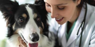 ai generado perro a el del veterinario cita generativo ai foto